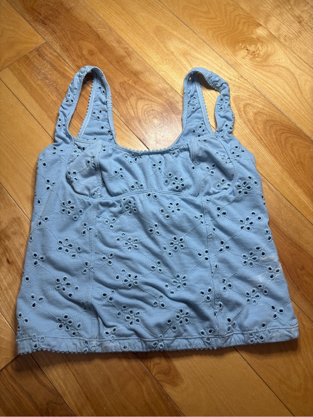 Free People Light Blue Eyelet Camisole